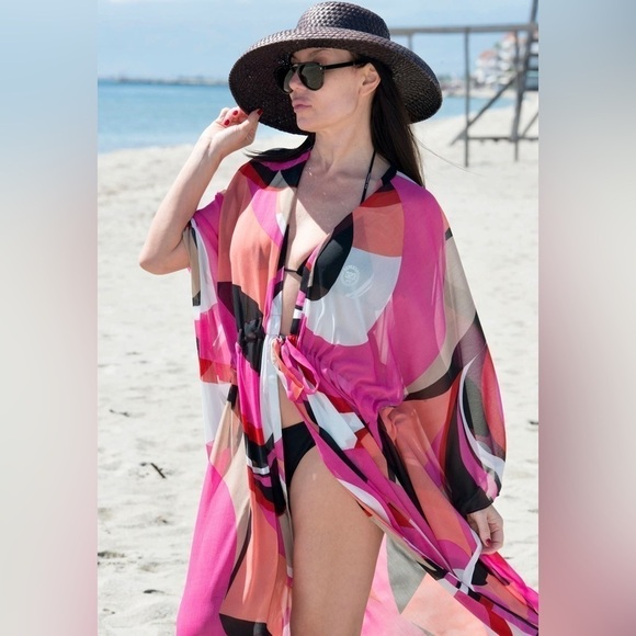Classy Bohemian Swimsuit Coverup Beach Kaftan - Picture 6 of 8